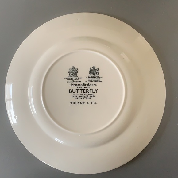 🔵VINTAGE Tiffany & Co. Blue•White “Butterfly” 🦋 Salad Plate - Picture 2 of 4
